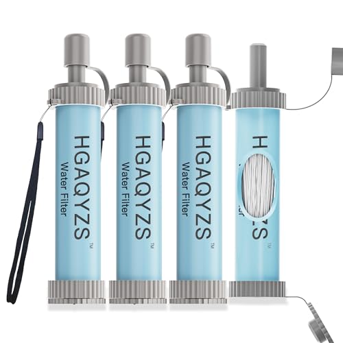 4 Packs of Water Filter Straws, Portable Personal Water Filtration