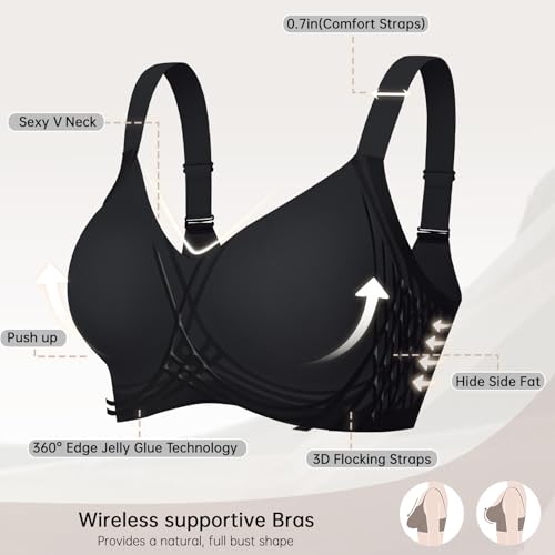 Image of OEAK Women Seamless Bra No Underwire Push Up Anti Sagging Bralettes Everyday Supportive Racerback Bras (32A to 40D /42B)