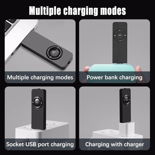 USB MP3 Player, Digital Lossless Music MP3 Player HiFi Sound MP3 Music Player with Headset for Students Kids Black Color