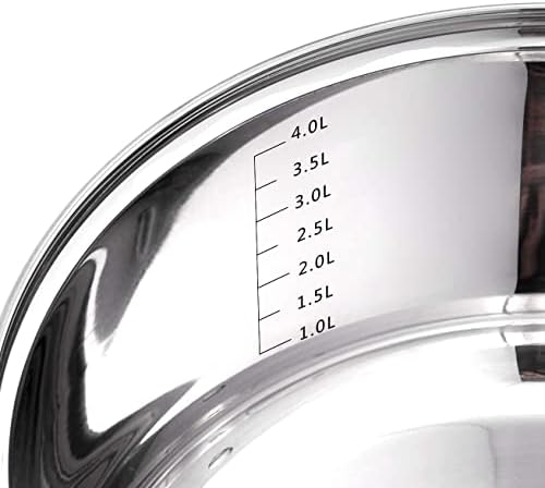 Velaze Cookware Set, Series Motti, 12-Piece Stainless Steel Pot & Pan Sets, Induction Safe, Saucepan, Casserole, Casserole, pan with Glass lid (Set of 12)