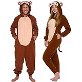 Funziez! Slim Fit Adult Onesie - Animal Halloween Costume - Plush Fruit One Piece Cosplay Suit for Women and Men