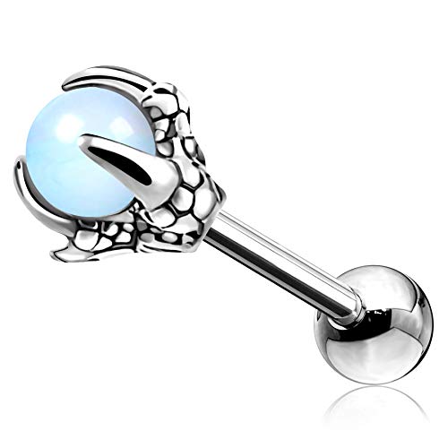 OUFER Body Piercing 16G Helix Piercing Rook Piercing Oreille Cartilage en Acier Chirurgical 316L avec Griffes de Dragon Piercing Tragus Boucles d’Oreilles Piercing Conch Anneau Bijoux Piercing 6mm Cover