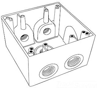 Mulberry 30596 Powdered Die Cast Aluminum 2-Gang Weatherproof Outlet Box 4-1/2 Inch x 4-1/2 Inch x 2.625 Inch 37.3 Cubic-Inch Royal Mountie