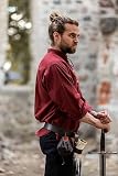 Leonardo Carbone® Średniowieczna koszula Ansbert - średniowieczna odzież, średniowieczna koszula męska, odzież LARP, strój festiwalowy, kostium karnawałowy, koszule rekreacyjne z długim rękawem - 100%