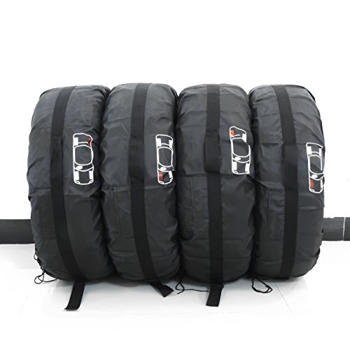 Flr WCHLTZH01 Tire Cover 80Cm/31In Diameter Foldable Spare Tire Covers With 4 Pcs Wheel Felts Protection Covers Tire Storage Bags Wheel Cover thumb #3