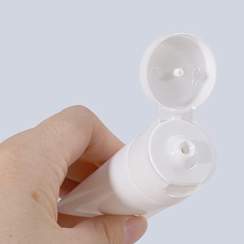 Miniatura 9 de 12 tubos de plástico vacíos recargables, recipientes de almacenamiento de cosméticos blancos, botellas de plástico suaves para paquete, limpiador