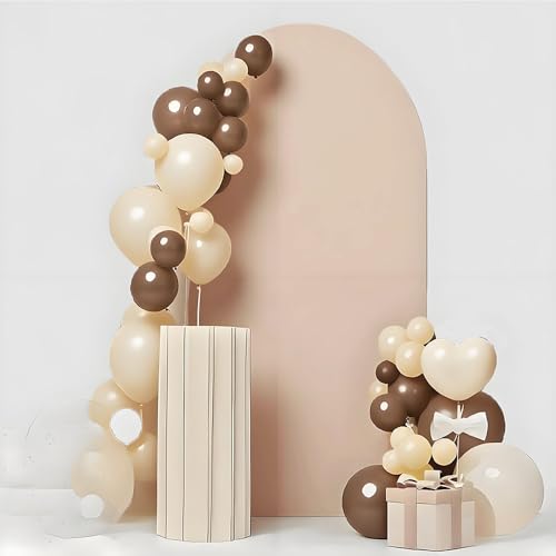 JFDYDM Nude 7.2 FT Arch Backdrop Cover, Nude Chiara Backdrop Covers, Khaki Wedding Arch Cover for Birthday Wedding Party Decoration by JFDYDM - Used condition - US$13.85