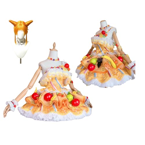 【マルユリヤ】M アイカツ!有栖川おとめ フルーツセット コスプレ衣装（靴とウィッグ別売り） 小物付き 仮装 文化祭 イベント コスチューム ステージ服 cosplay (衣装 と靴とウィッグ)のサムネイル