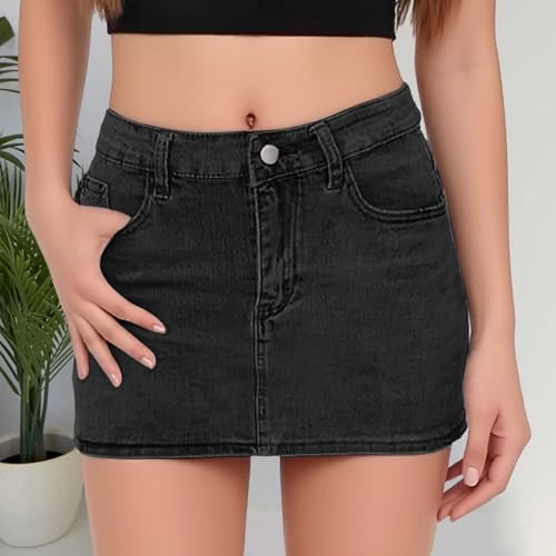 Womens Denim Skirts Jean High Waisted Casual Short Mini Skirt Summer Outfits Fashion Cute Clothes with Pockets3
