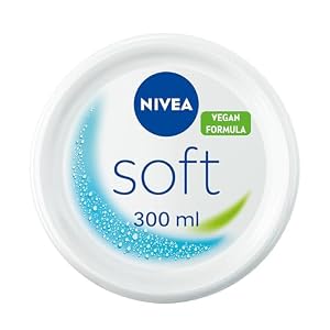 NIVEA Soft A Cream Moisturises for Face, Body and Hands with Vitamin E and Jojoba Oil – after Using Hand Sanitiser, Gel, Wipes or Wash, 300 ml