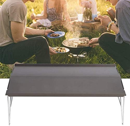 QiruIXinXi Low Folding Camping Picnic Table 35 x 25 x 11cm, Portable Aluminium Alloy Dining Barbecue Table with Handle for Garden Outdoor Indoor