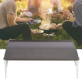 QiruIXinXi Low Folding Camping Picnic Table 35 x 25 x 11cm, Portable Aluminium Alloy Dining Barbecue Table with Handle for Garden Outdoor Indoor