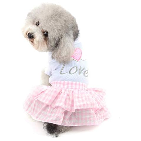 SELMAI Camisa de corazón Dulce a Cuadros para Perros Cover