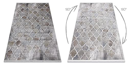 Tapis de salon gris et moutarde 192x290 cm chic et moderne - 4