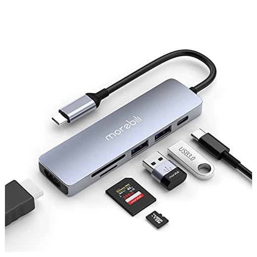 USB C Hub HDMI Adapter Dongle Docking Station MacBook Pro/Air 2021-2017 USB-C to 4K HDMI with 2 USB3.0,SD/TF for Apple/Dell/HP/Surface/Lenovo Laptop