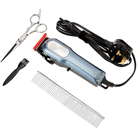 CGZZ Pet Hair Clipper, Powerful, Grooming Kit for Dog Hair Repair, Quiet Cat Clipper with 8 Comb Guides and Accessories - Light Blue Cover