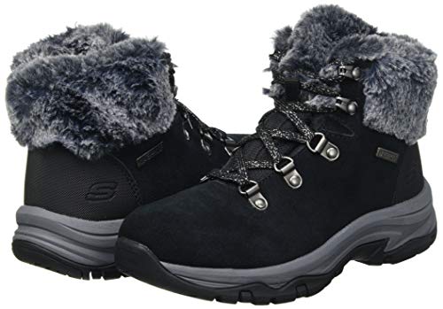Skechers Women's Bootie Ankle Boot, Black Suede Nylon, Women 2 #TOP6