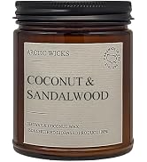 Coconut & Sandalwood Candles | Arctic Wicks Non Toxic Coconut Beeswax Candles | Natural Coconut B...