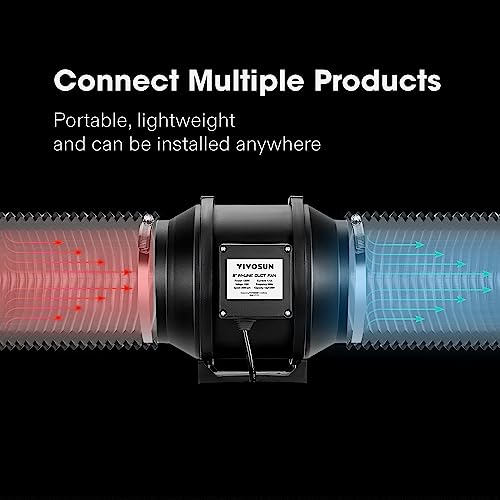 Vivosun 4 Inch 8 Feet Black Non-Insulated Flex Air Aluminum Ducting Dryer Vent Hose For Hvac Ventilation W/Two 4 Inch Stainless Steel Clamps #TOP4