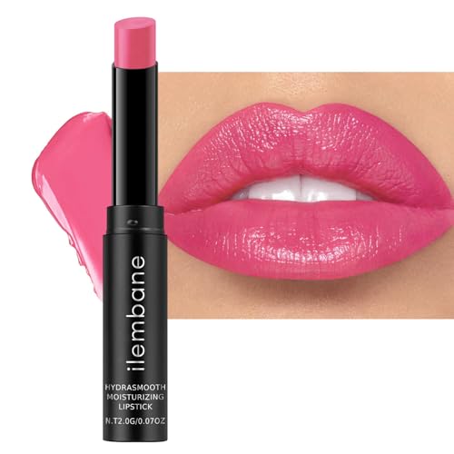 ilembane Deep Red Hydrating Lipstick – Moisturizing Cream Lip Balm for Dry, Chapped Lips, Bold Glossy Finish, Lightweight Vegan Lip Color, Long-Lasting Smooth Wear for Women & Girls (Cinnamon Rose)