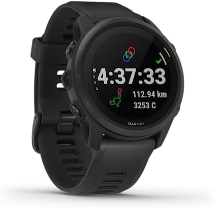 Garmin Forerunner 745 Lightweight GPS Running and Triathlon Smartwatch, Multisport Profile, Advanced Training Features, Music Storage, Safety and Tracking Features, Up to 7 days Battery Life, Black