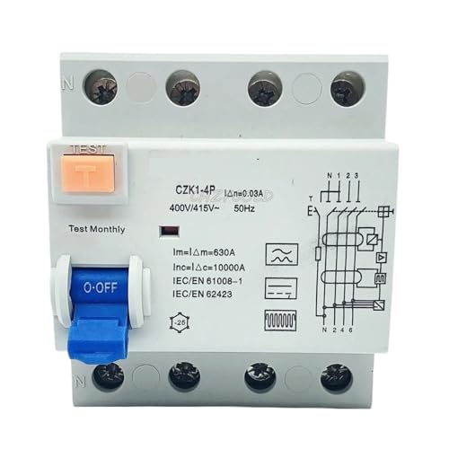RCBO MCB 1 amp rccb type b 4p 32a 30ma interrupteur différentiel de protection