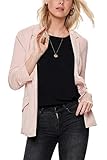 blazer und hose damen pink Longblazer für Damen mit 3/4 Ärmeln mit Raffung, Revers-Kragen, zwei seitliche Taschen