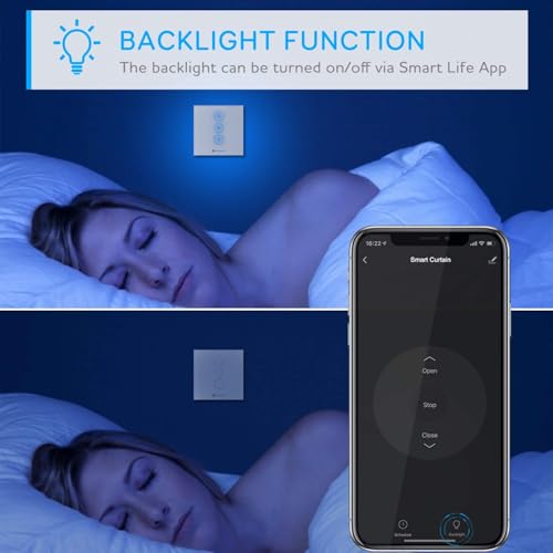 Smart Rolladenschalter, Etersky Rolladen Zeitschaltuhr Smart Jalousien Schalter mit Touch Panel, Kompatibel mit Alexa Echo und Google Assistant, App Fernbedienung/Timer