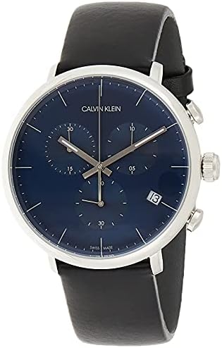 Calvin Klein Unisex Adult Chronograph Quartz Watch with Leather Strap K8M271CN