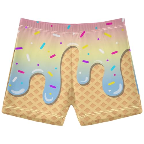 Boys Swim Trunks Quick Dry Kids Bathing Suit Pink Beige Ice Cream Toddler Swim Shorts Swimwear Size 3-10T