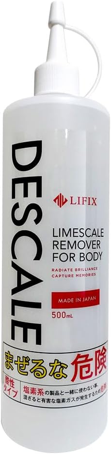 LIFIX Descale Powerful Acidic Cleaner 500ml Scale Remover Surfactant-Free & Organic Acid Formula Instantly Removes Stubborn Limescale Effectively Removes Dirt Hydrofluoric Ammonium Less Than 3.9%
