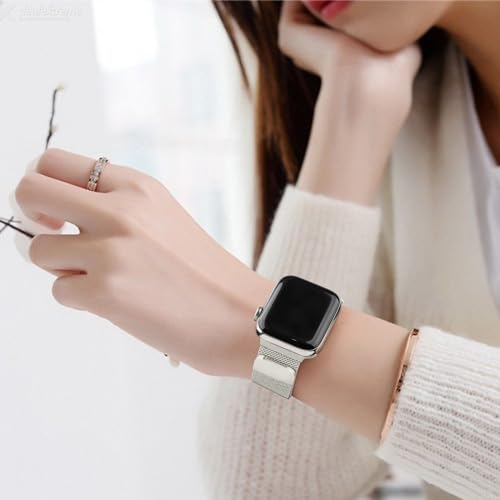 Image of Meliya Metal Straps Compatible for Apple Watch Strap 38mm 40mm 41mm 42mm 44mm 45mm 46mm 49mm Women Men, Adjustable Mesh Loop Magnetic Milanese Band for iWatch Series 10 9 8 7 6 5 4 3 2 1 SE