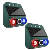 Haofy Dissuasore per Uccelli da Esterno, Sensore di Movimento Solare, Allarme per Animali con Luce Stroboscopica, Facile Installazione per Cortile, Giardino, Prato, per Agricoltori, (2PCS)