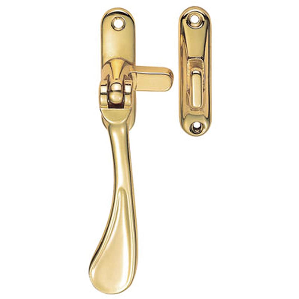 Spoon End Reversible Casement Window Fastener - 124mm Length - Polished Brass | Victorian Design Casement Window Fitting - Window Casement Stay Fastener Arm - Casement Window Fixture