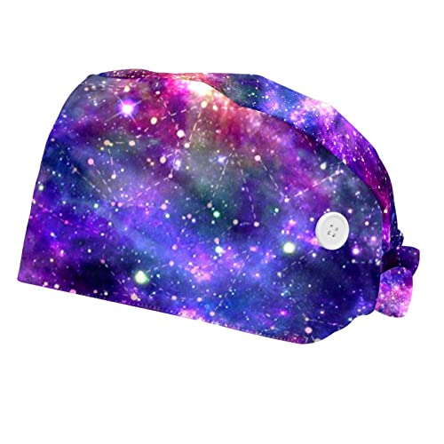 Chapeaux bouffants unisexes galaxie violette avec bandeau JDEZ