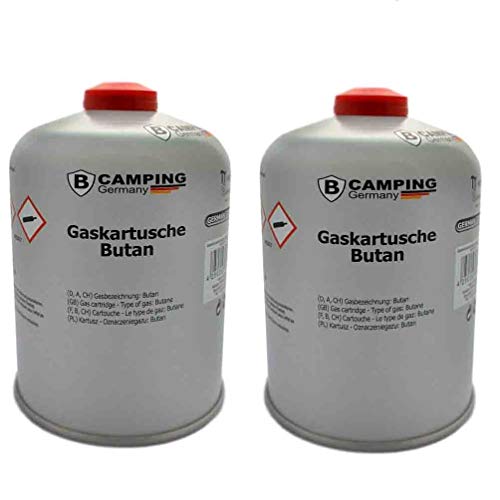 4X 450g Butan Gaskartusche mit Schraubventil | Ventilkartusche mit Schraubverschluss | Schraubkartusche für Gaskocher, Campingkocher und Gasgrill