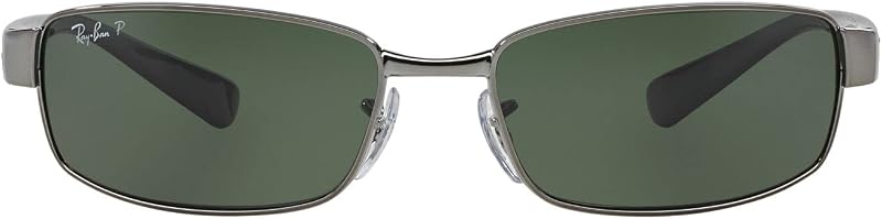 Ray-Ban RB3364 lentes de sol rectangulares polarizadas de metal