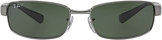 Ray-Ban RB3364 Metal Polarized Rectangular Sunglasses