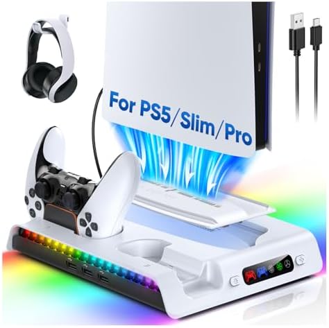 FASTSNAIL Support pour PS5/PS5 Pro/PS5 Slim avec Ventilateur