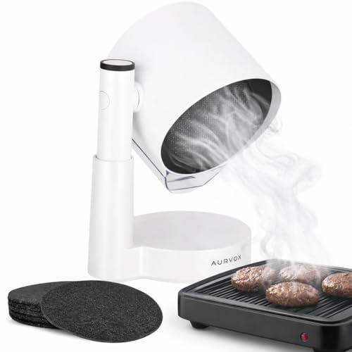AURVOX Portable Range Hood – Ductless Kitchen Exhaust Fan with Activated Carbon Filter, Adjustable Height, Low-Noise Smoke Control for Apartments & Indoor BBQ