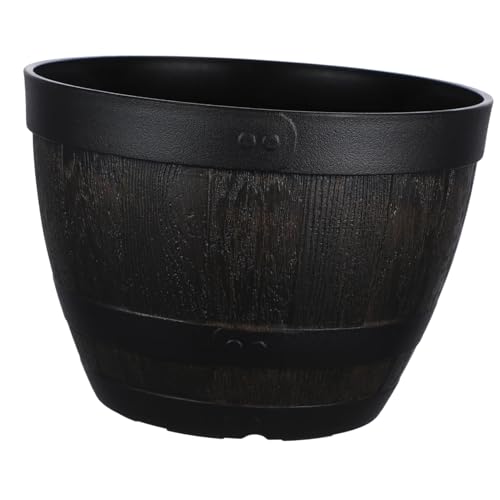 Tonneau pour jardin plastique pot fleurs rétro grosse capacité - 2
