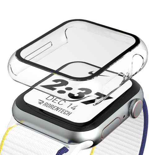 RORENTECHCase for Apple Watch Series SE 6 5 4 Screen Protector 40mm, [2 Pack] Soft TPU HD Clear Ultra-Thin Overall Protective Cover Case for iWatch Series 6/5/4 SE (Clear, 44mm)