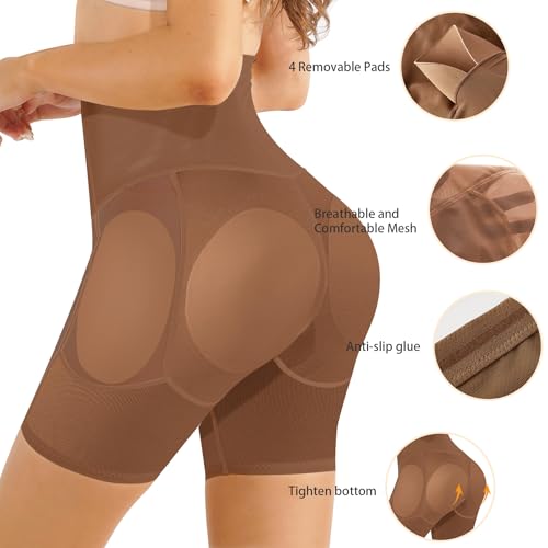 Image of Irisnaya Women Shapewear Control Panties Body Shaper Butt Lifter Padded Hip Enhancer Seamless Underwear Hi- Waist Short
