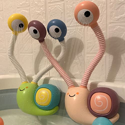 Toyvian Bath Toys For Baby Toddlers, Upgrade Electric Shower Baby Bath Toys Cartoon Snail Double Sprinkler Bathtub Tub Water Toys For Baby Kids（Battery Style, Random Color） #TOP3