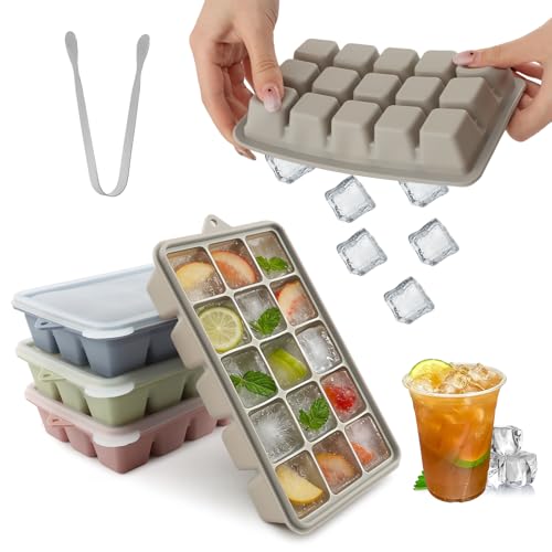 Juego de 4 bandejas de hielo de silicona con tapa miniatura 3