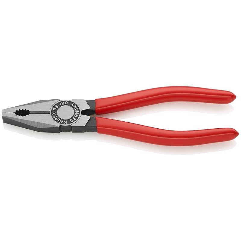 Alicate Universal KNIPEX 03 01 180 com Corte, Aperto, Dobra e Tração – 18,1 cm