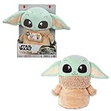 Mattel Star Wars Jumping Grogu Plush Toy with Jump Action & Sounds, Soft Doll Inspired by Star Wars Mandalorian Book of Boba Fett