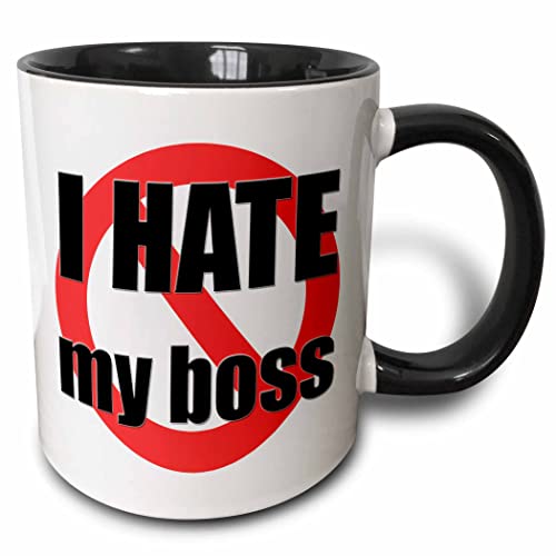 3dRose I hate my boss 11oz Two-Tone Black Mug
