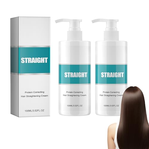 Hppsctink 2pcs Crema Alisadora De Proteinas, Crema alisadora capilar Correctora de proteínas, Alisar el Cabello Encrespado, Reparación del Cabello, 2pcs*100ml,shampoo
