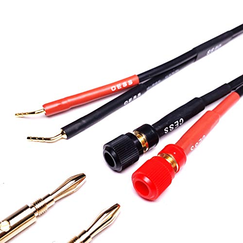 CNCESS Adaptador banana 2mm tornillo a 4mm hembra 6 pulg 2 pzas miniatura 4